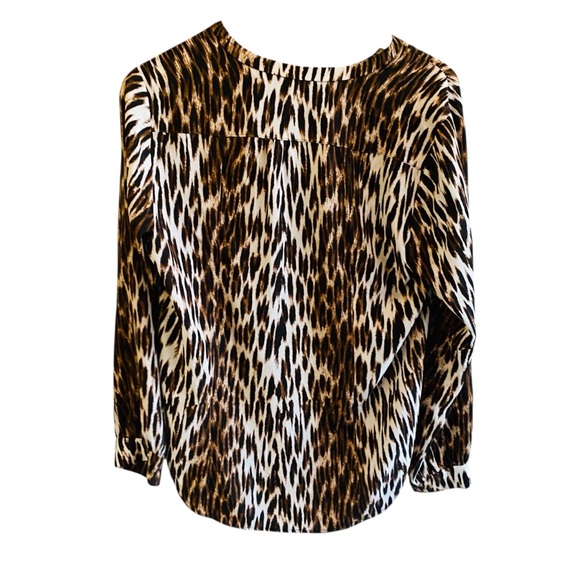L'Agence Leopard Print Silk Button Down Blouse Sz M - Picture 2 of 5